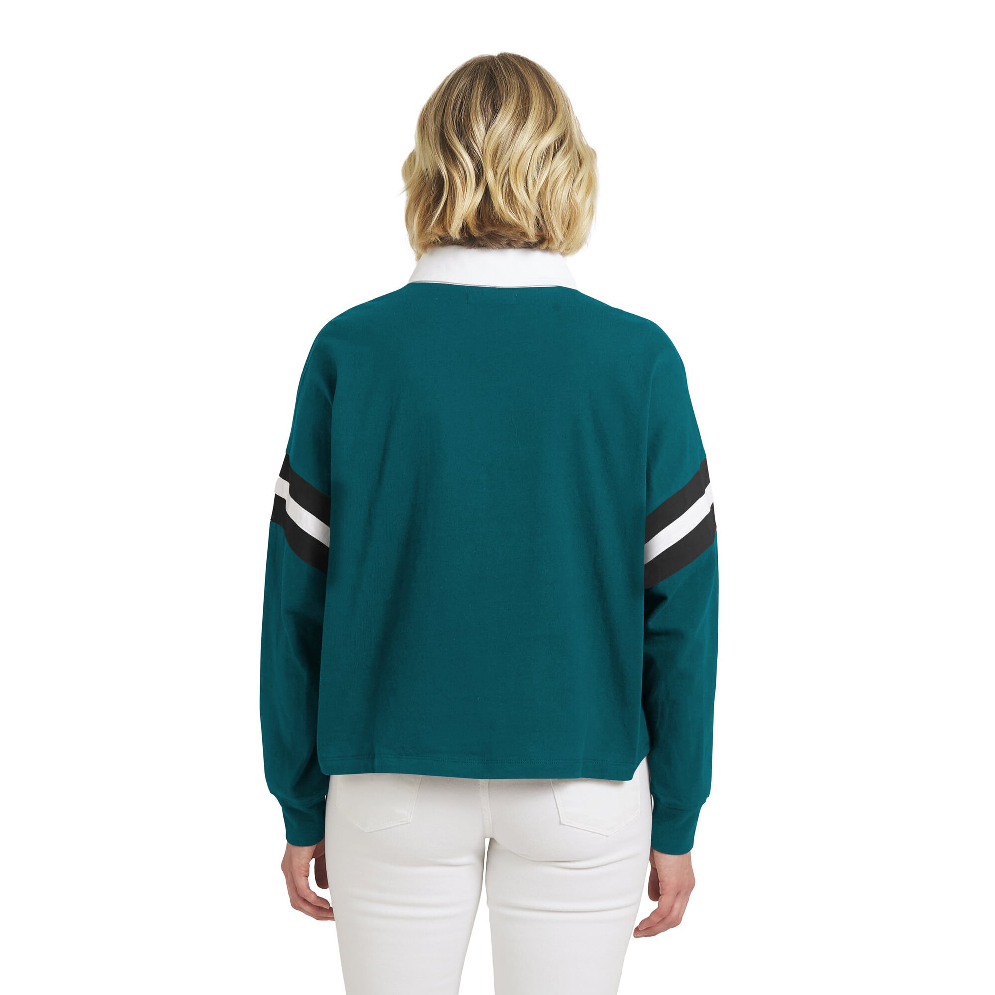 T-shirt à manches longues vert nuit Philadelphia Eagles Rugby pour femmes de la marque WEAR by Erin Andrews