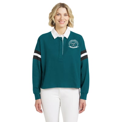 Philadelphia Eagles WEAR by Erin Andrews Women's Rugby Long Sleeve T-Shirt - Midnight Green