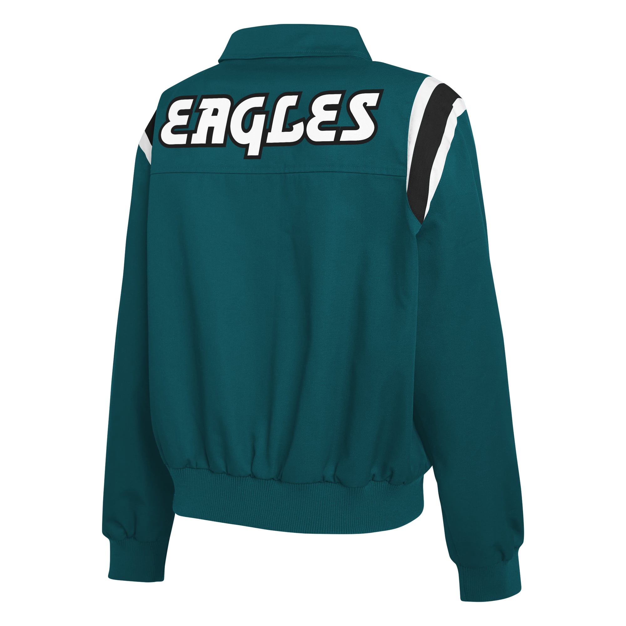 Veste zippée intégrale en sergé à rayures sur les épaules, vert nuit, de la marque WEAR by Erin Andrews pour femme.
