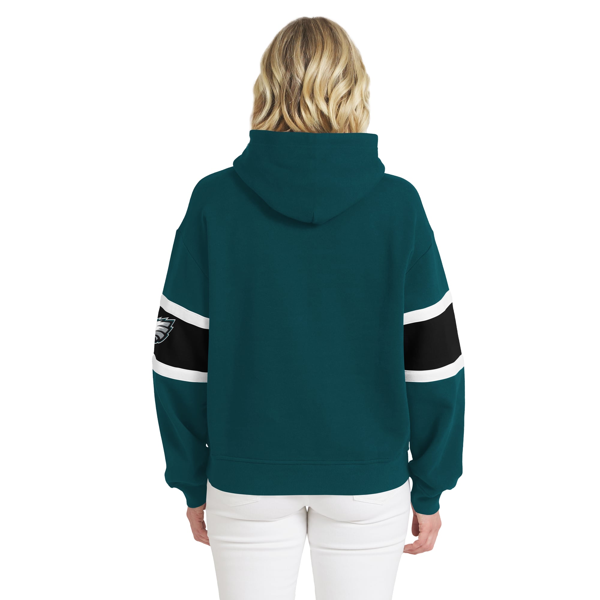 Sweat à capuche rayé vert nuit Philadelphia Eagles de la marque WEAR by Erin Andrews pour femme