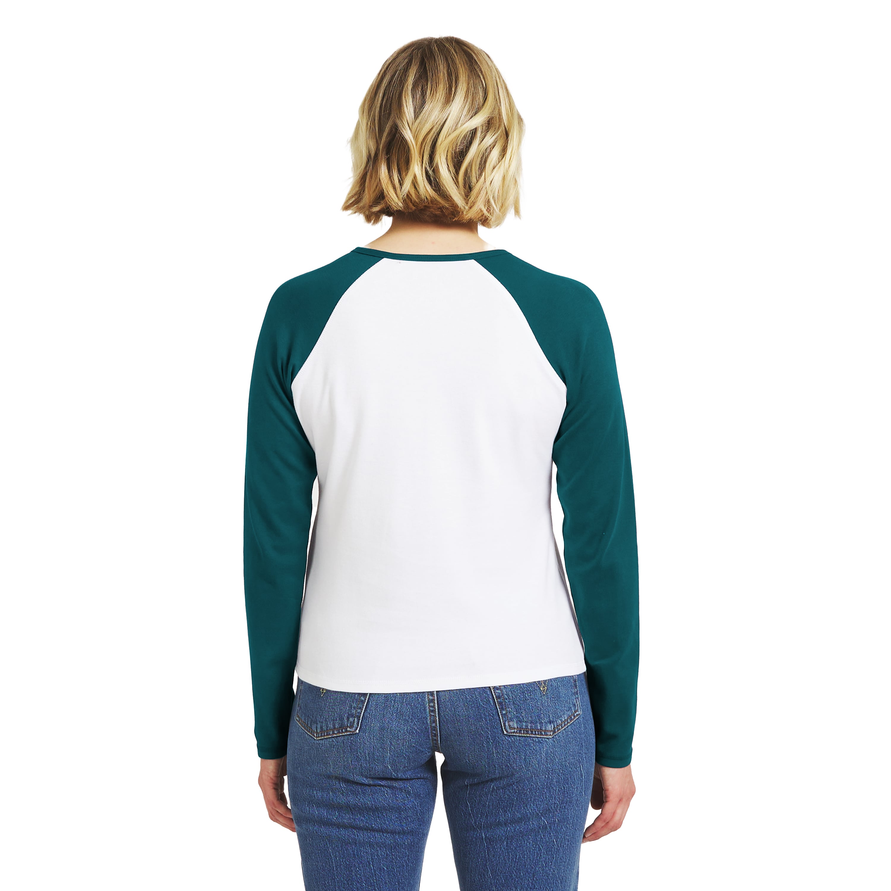 Women's WEAR by Erin Andrews White/Midnight Green Philadelphia Eagles Henley Long Sleeve Raglan T-Shirt