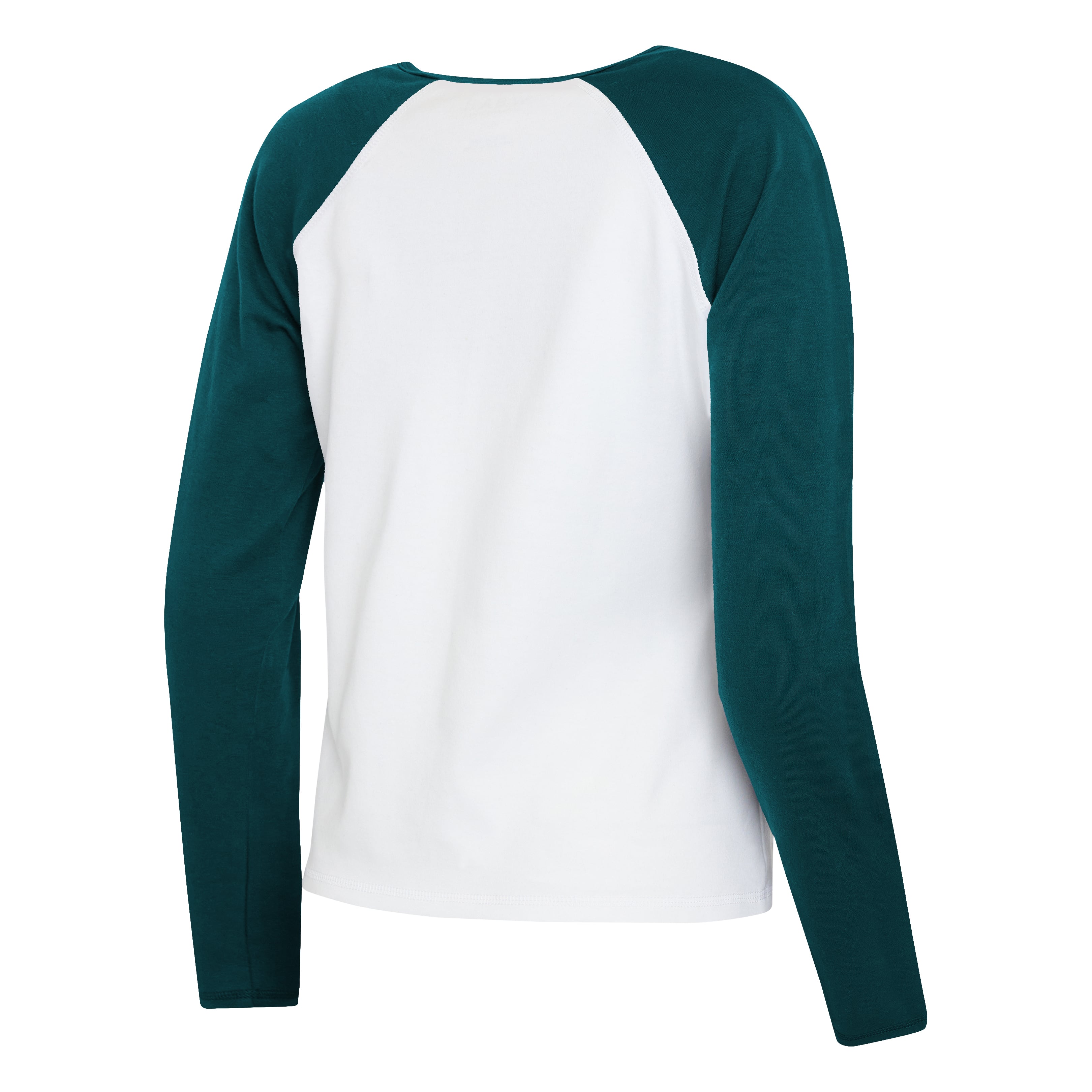 Women's WEAR by Erin Andrews White/Midnight Green Philadelphia Eagles Plus Henley Long Sleeve Raglan T-Shirt