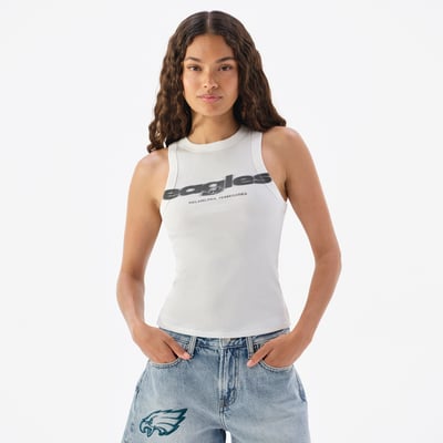 Philadelphia Eagles Off Season Women's Micro Rib Tank Top - White