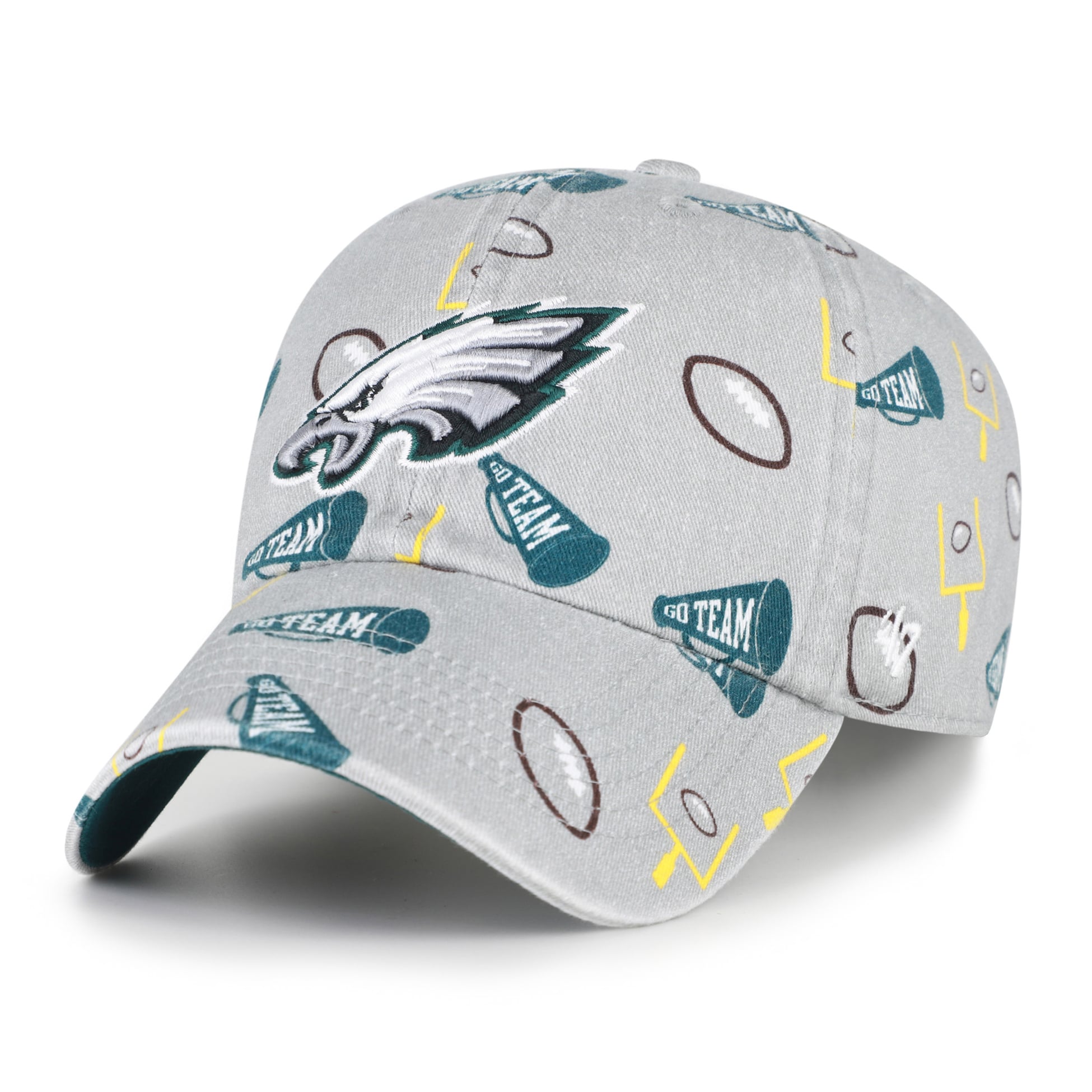 Casquette ajustable Philadelphia Eagles Stomping Ground Clean Up grise pour enfant, modèle 47