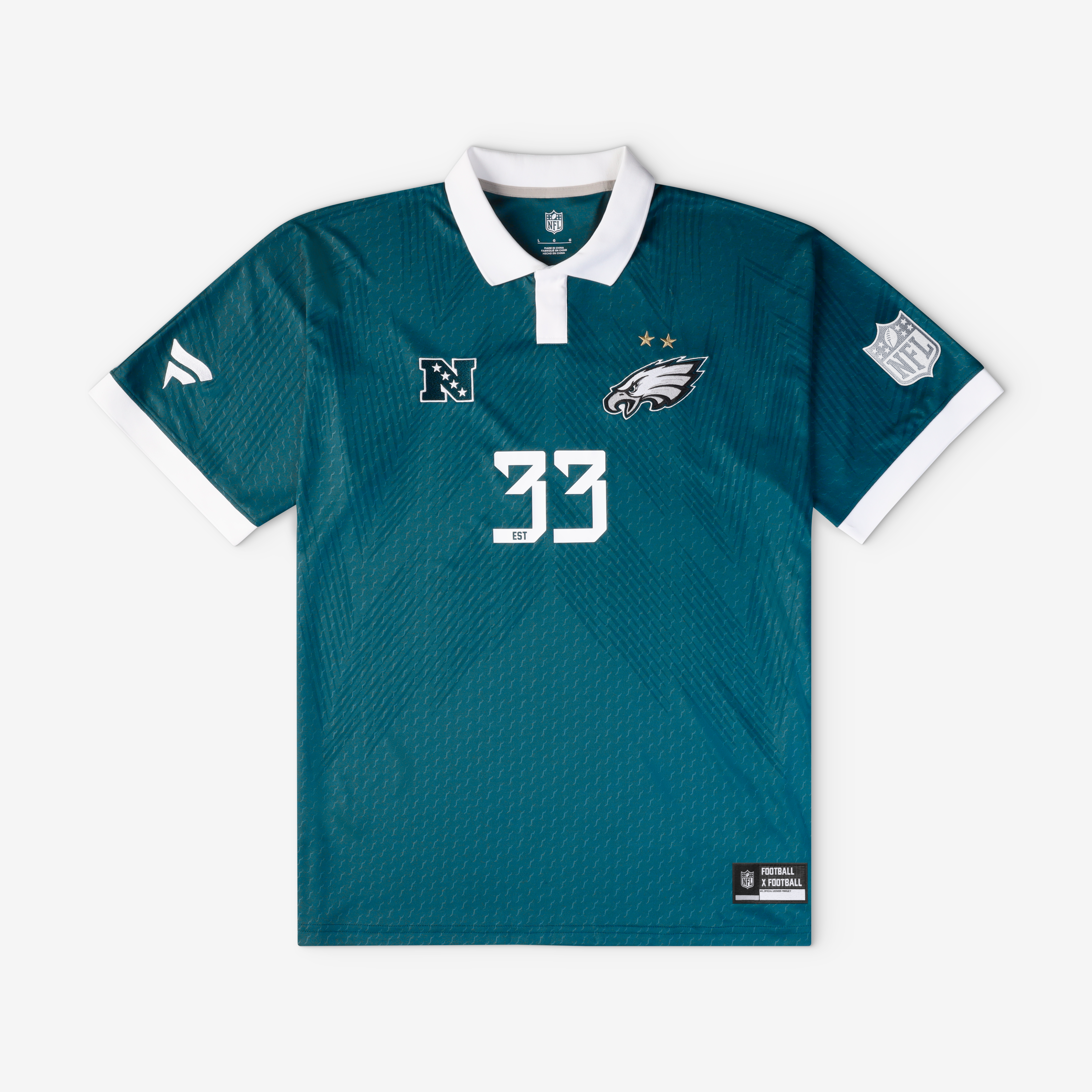 Youth Fanatics Midnight Green Philadelphia Eagles Football x Collared Fan Top