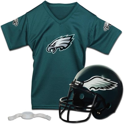 Philadelphia Eagles Franklin Sports Youth NFL Deluxe Helmet & Jersey Set - Midnight Green
