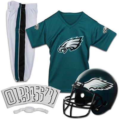 Philadelphia Eagles Franklin Sports Youth NFL Deluxe Uniform Set - Midnight Green
