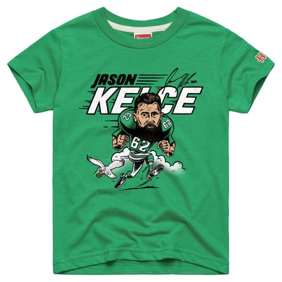 Jason Kelce Philadelphia Eagles Homage Youth Retired Greats T-Shirt - Kelly Green
