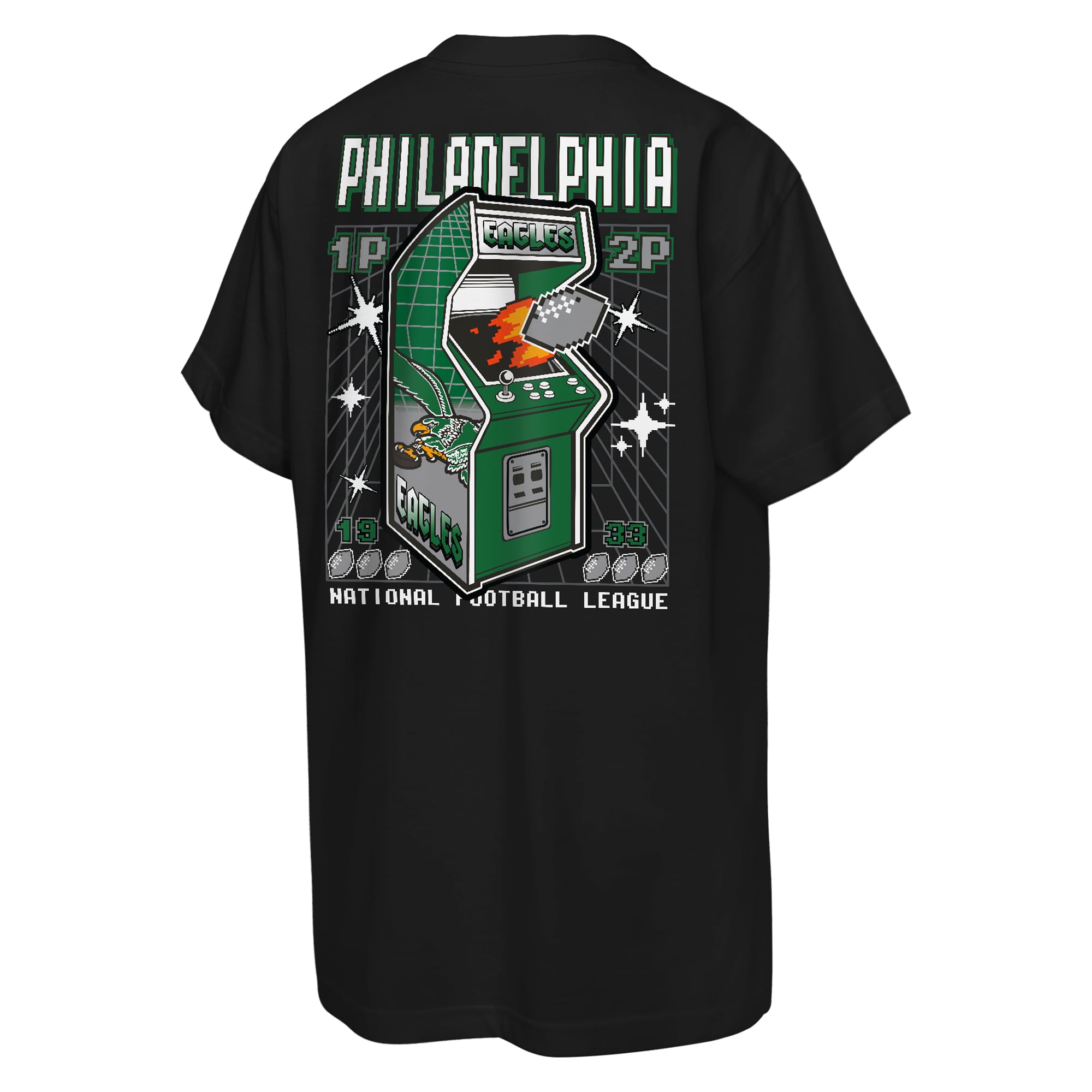 Youth Mitchell & Ness Black Philadelphia Eagles Retro Arcade T-Shirt