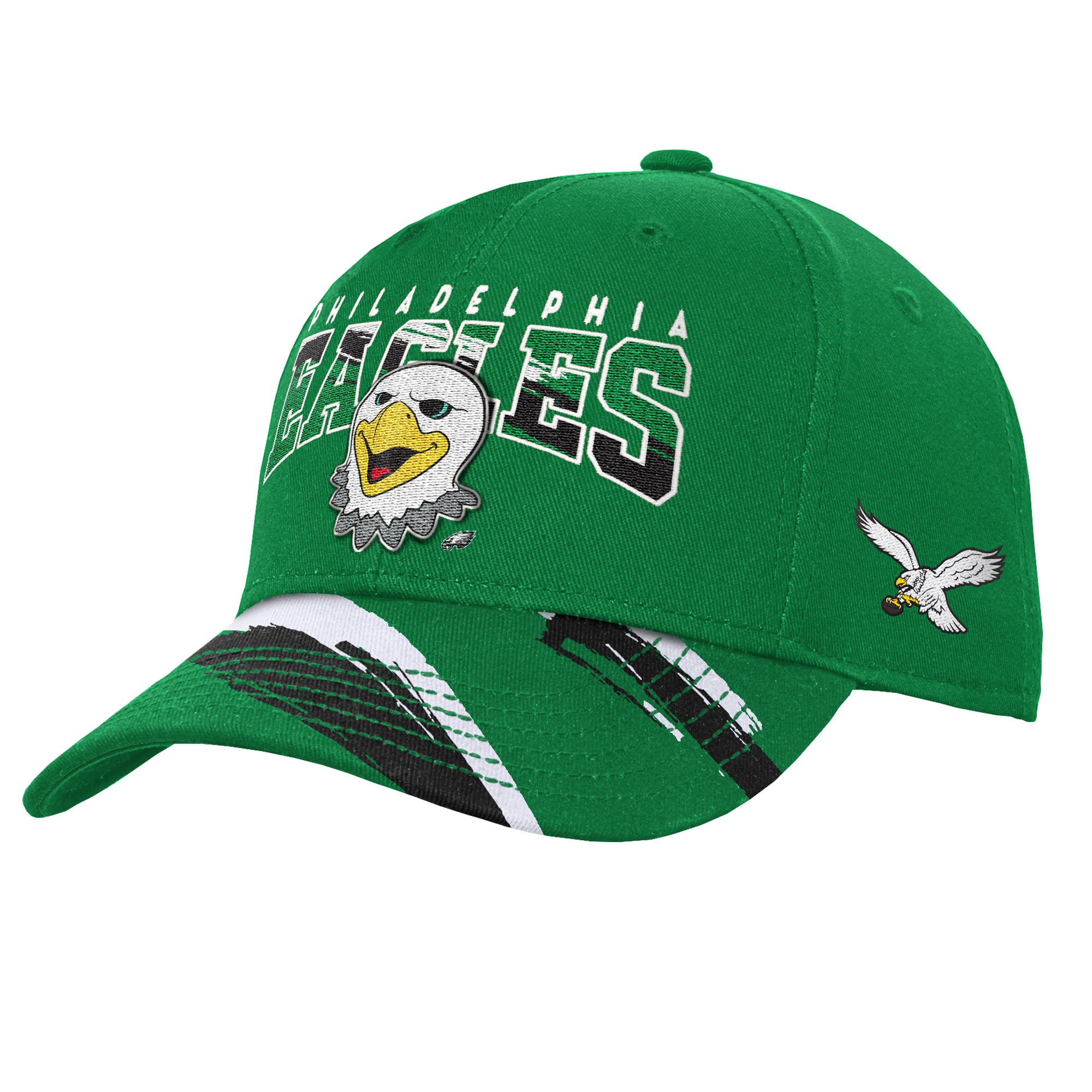 Youth Mitchell & Ness Kelly Green Philadelphia Eagles Big Head Pro Crown Snapback Hat