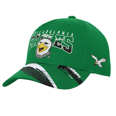 Philadelphia Eagles Mitchell & Ness Youth Big Head Pro Crown Snapback Hat - Kelly Green

