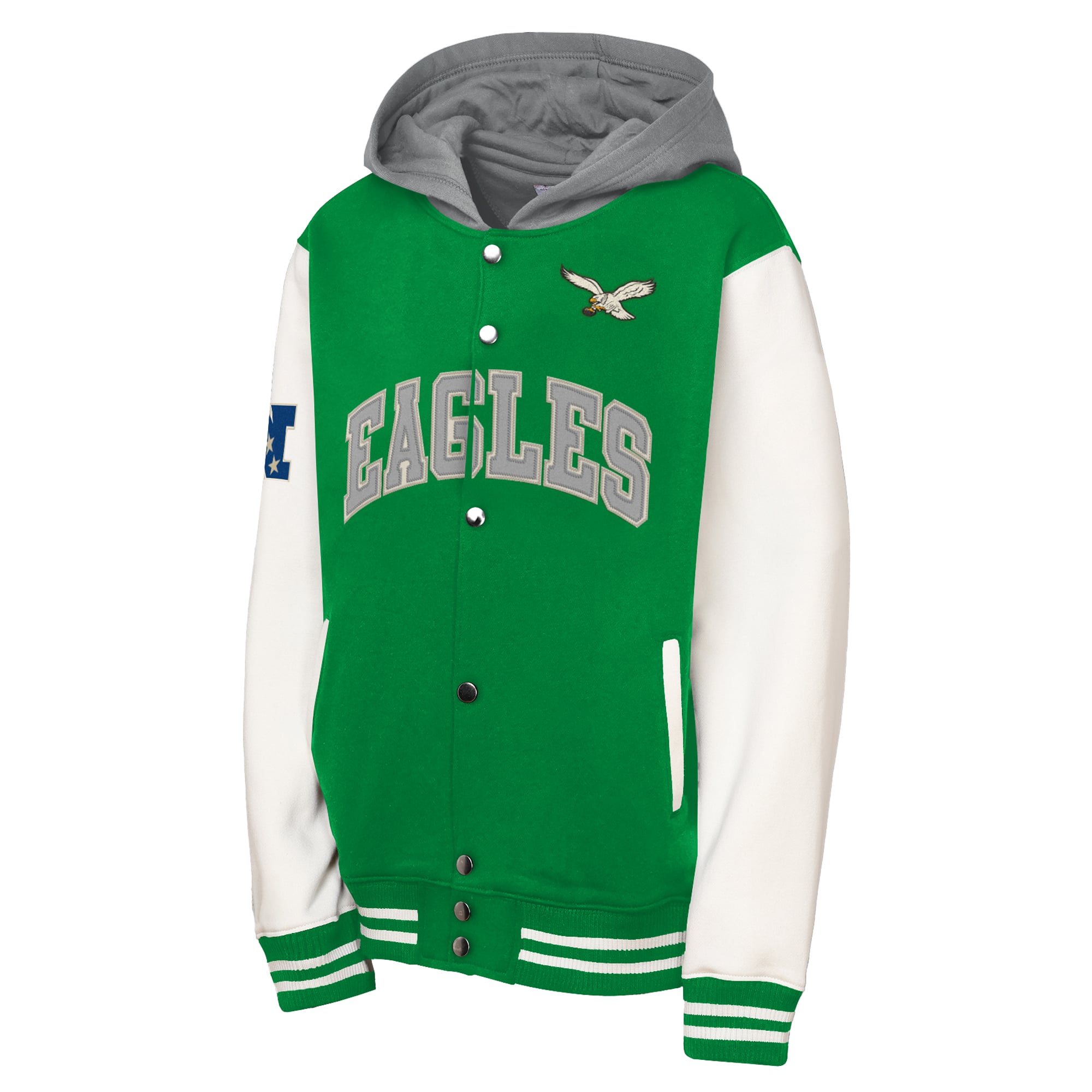 Veste polaire à boutons-pression Mitchell & Ness Kelly Green Philadelphia Eagles pour enfant