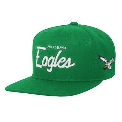 Philadelphia Eagles Mitchell & Ness Youth Head Coach Flat Brim Snapback Hat - Kelly Green
