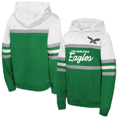  Philadelphia Eagles Mitchell & Ness Youth Throwback Head Coach Hoodie - Kelly Green
