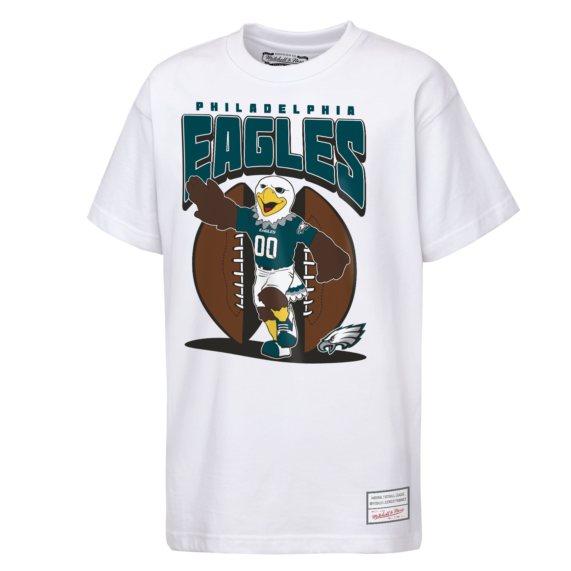 Youth Mitchell & Ness  White Philadelphia Eagles Mascot Mania T-Shirt