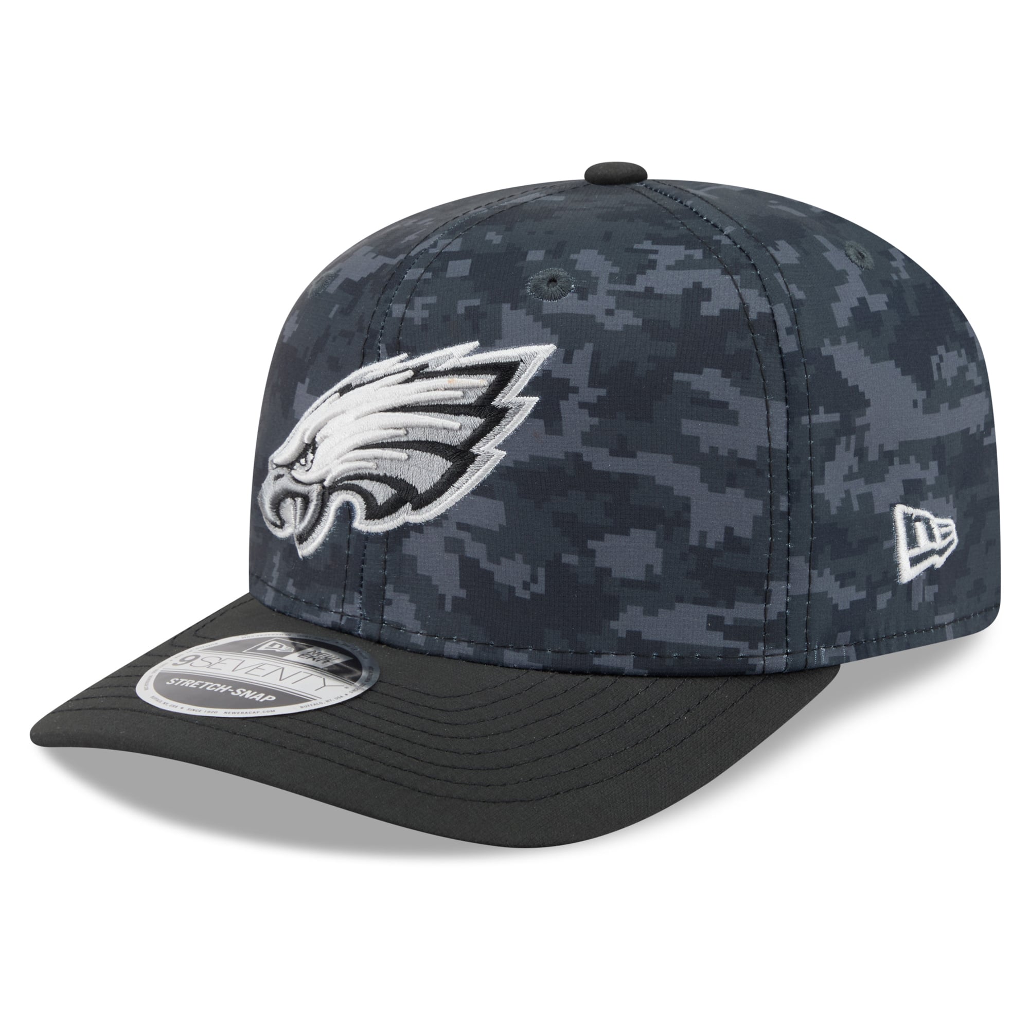 Casquette ajustable New Era noire Philadelphia Eagles 2026 Salute To Service 9SEVENTY pour jeunes
