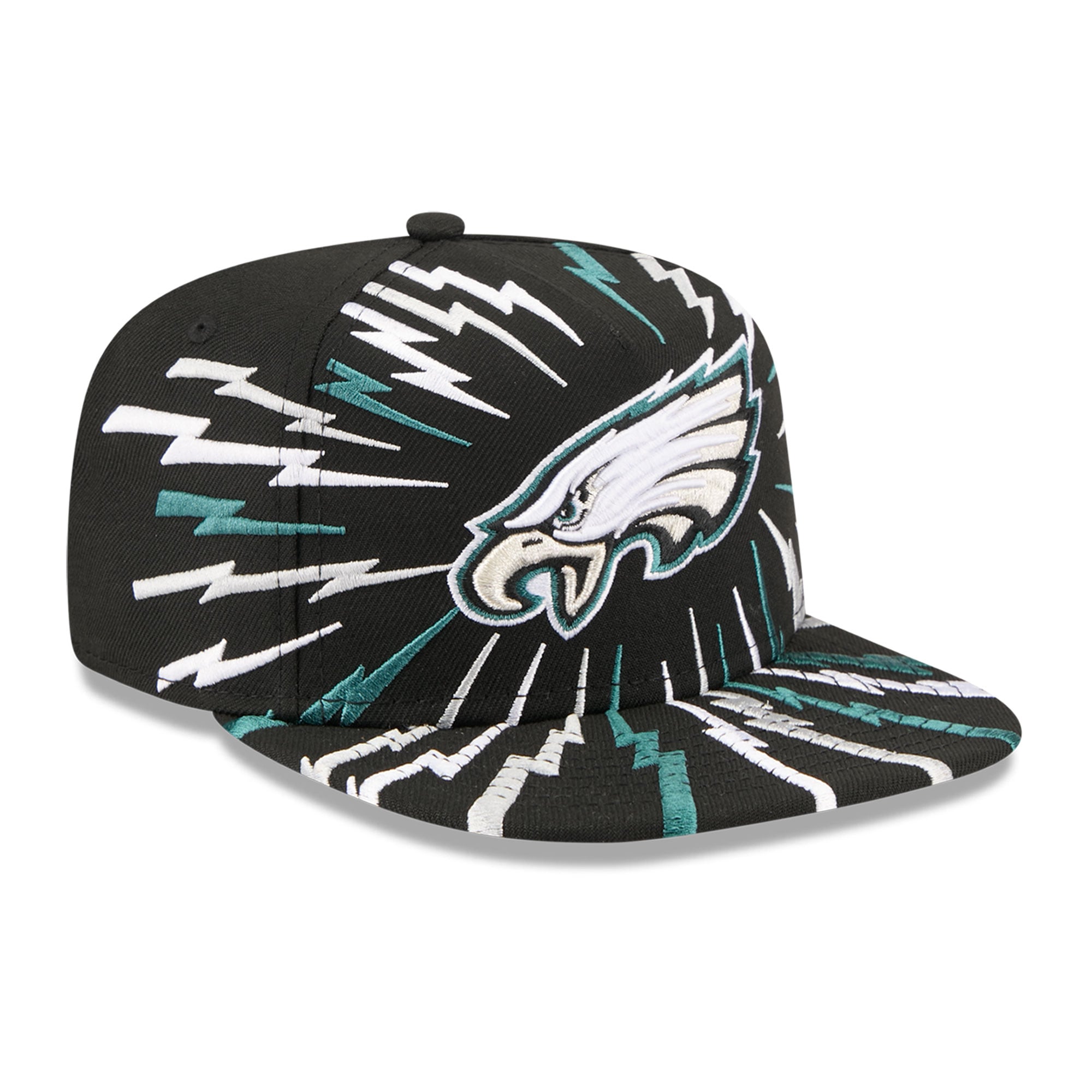 Youth New Era Black Philadelphia Eagles Bolt A-Frame 9FIFTY Snapback Hat