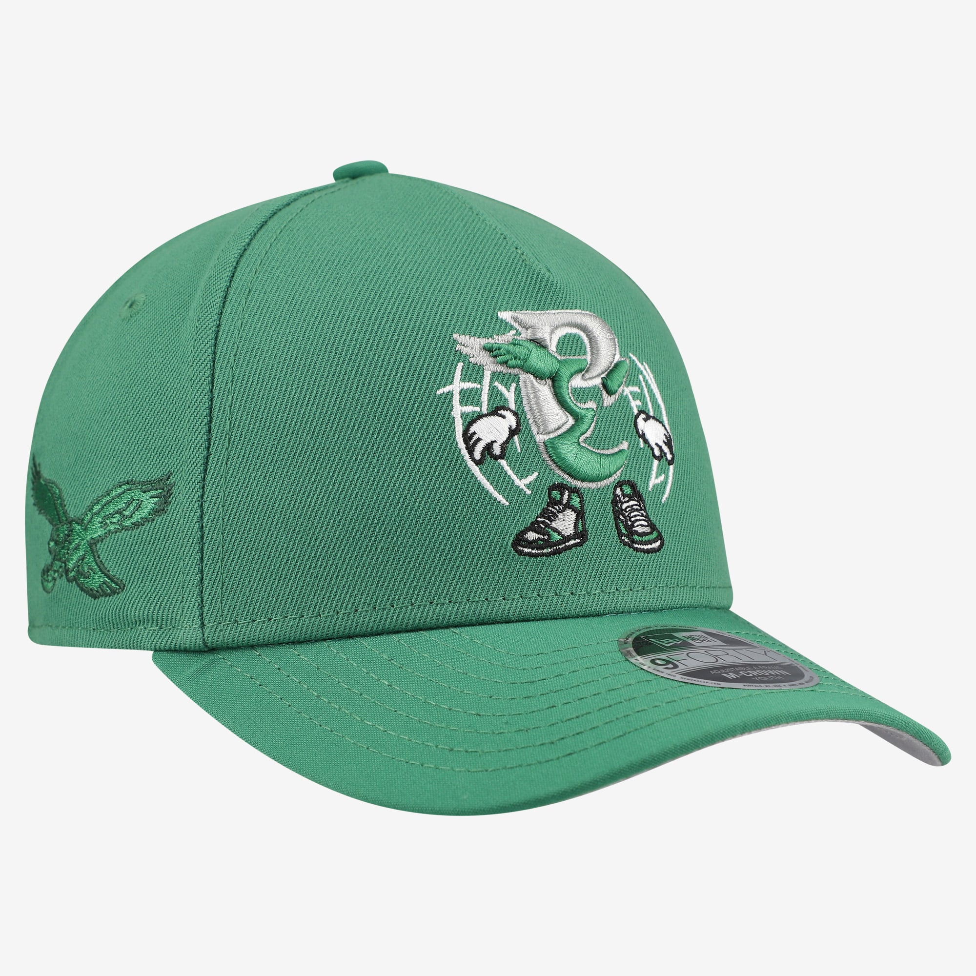 Casquette ajustable New Era Kelly Green Philadelphia Eagles 9FORTY pour jeunes
