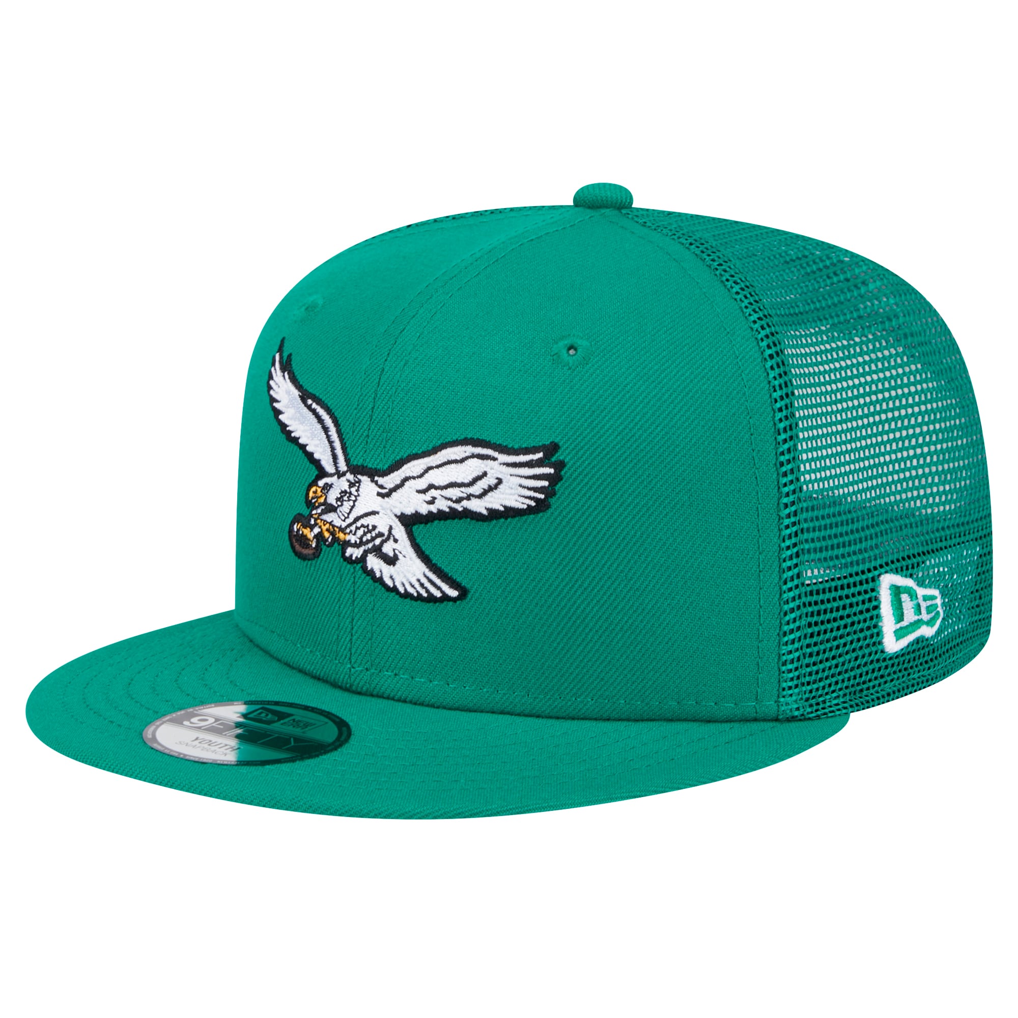 Casquette Snapback 9FIFTY pour jeunes des Philadelphia Eagles Main Trucker New Era vert nuit