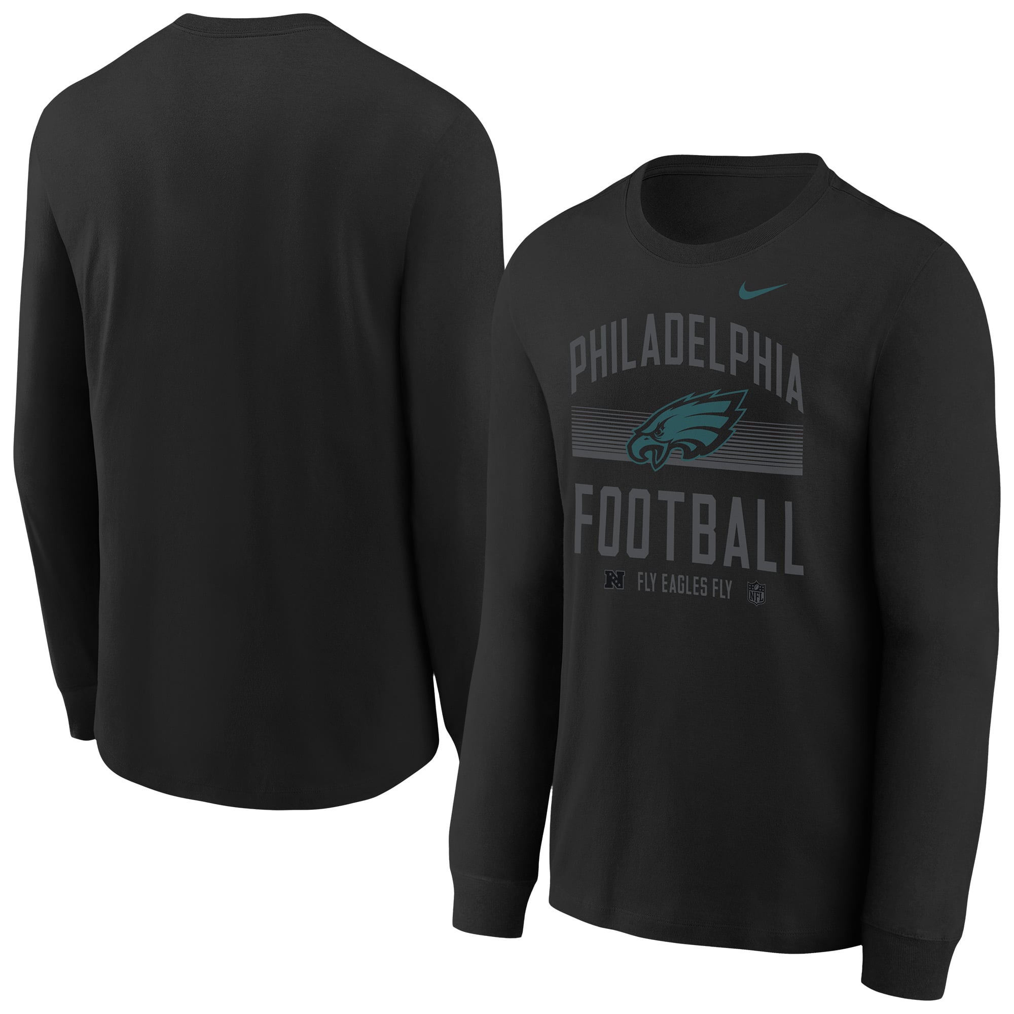 T-shirt à manches longues Nike Essential Philadelphia Eagles noir pour jeunes