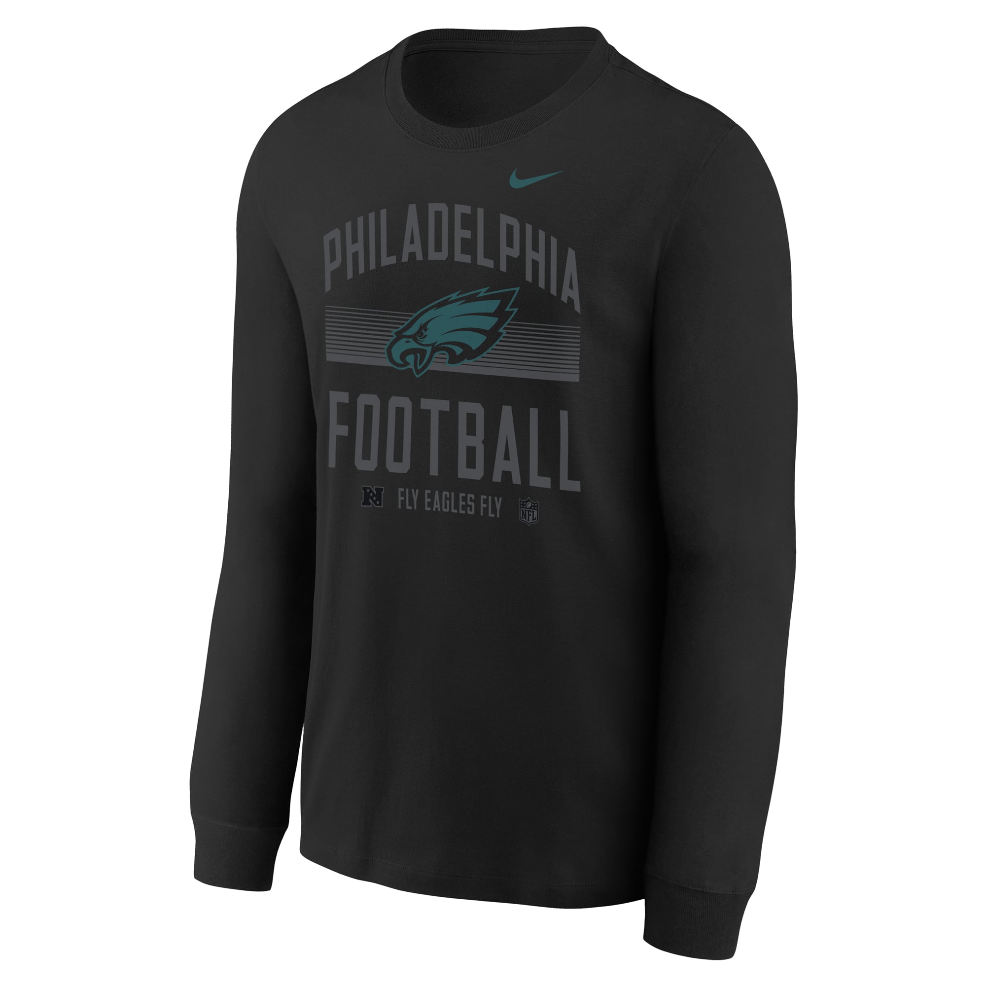 T-shirt à manches longues Nike Essential Philadelphia Eagles noir pour jeunes