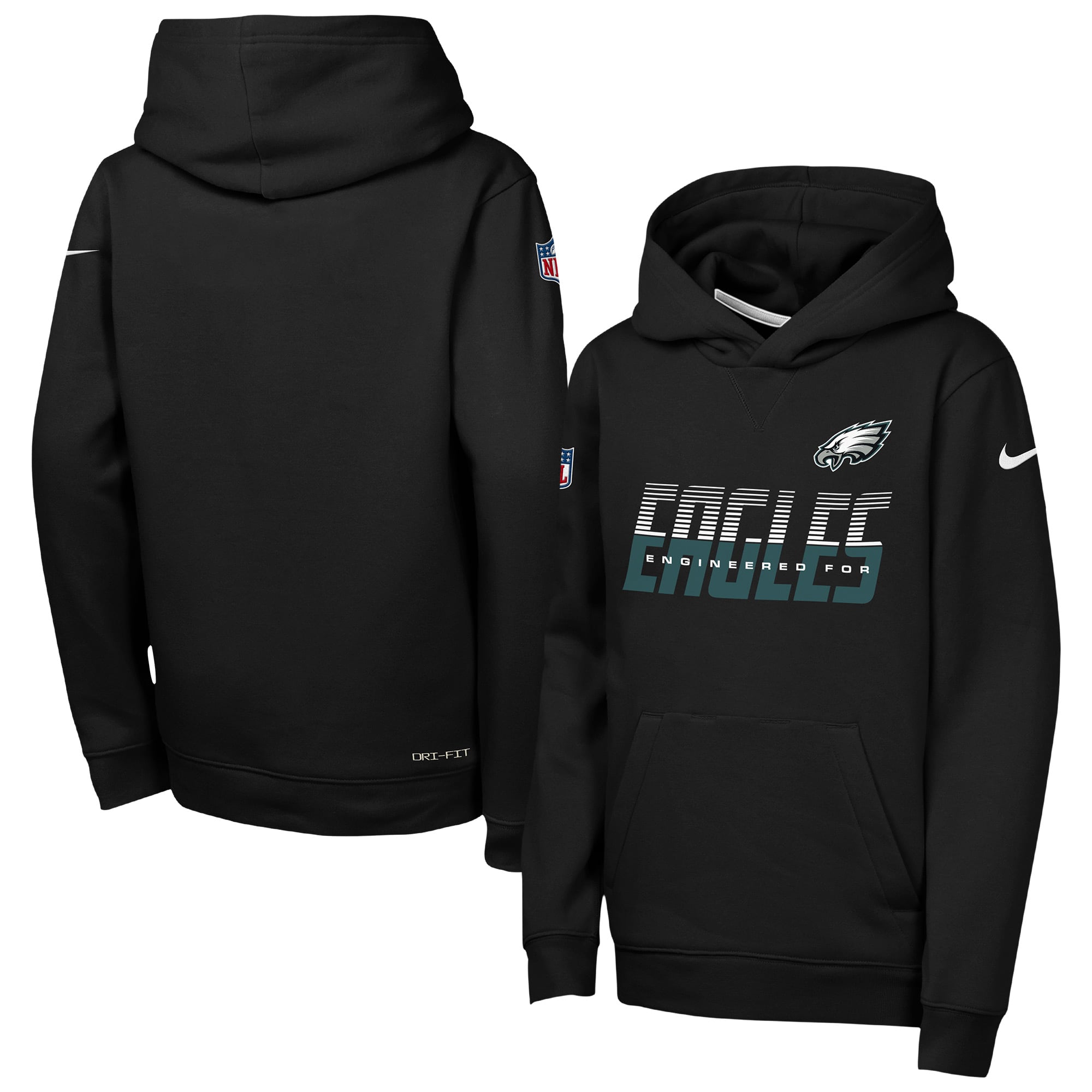 Youth Nike Black Philadelphia Eagles Sideline Dri-FIT Hoodie