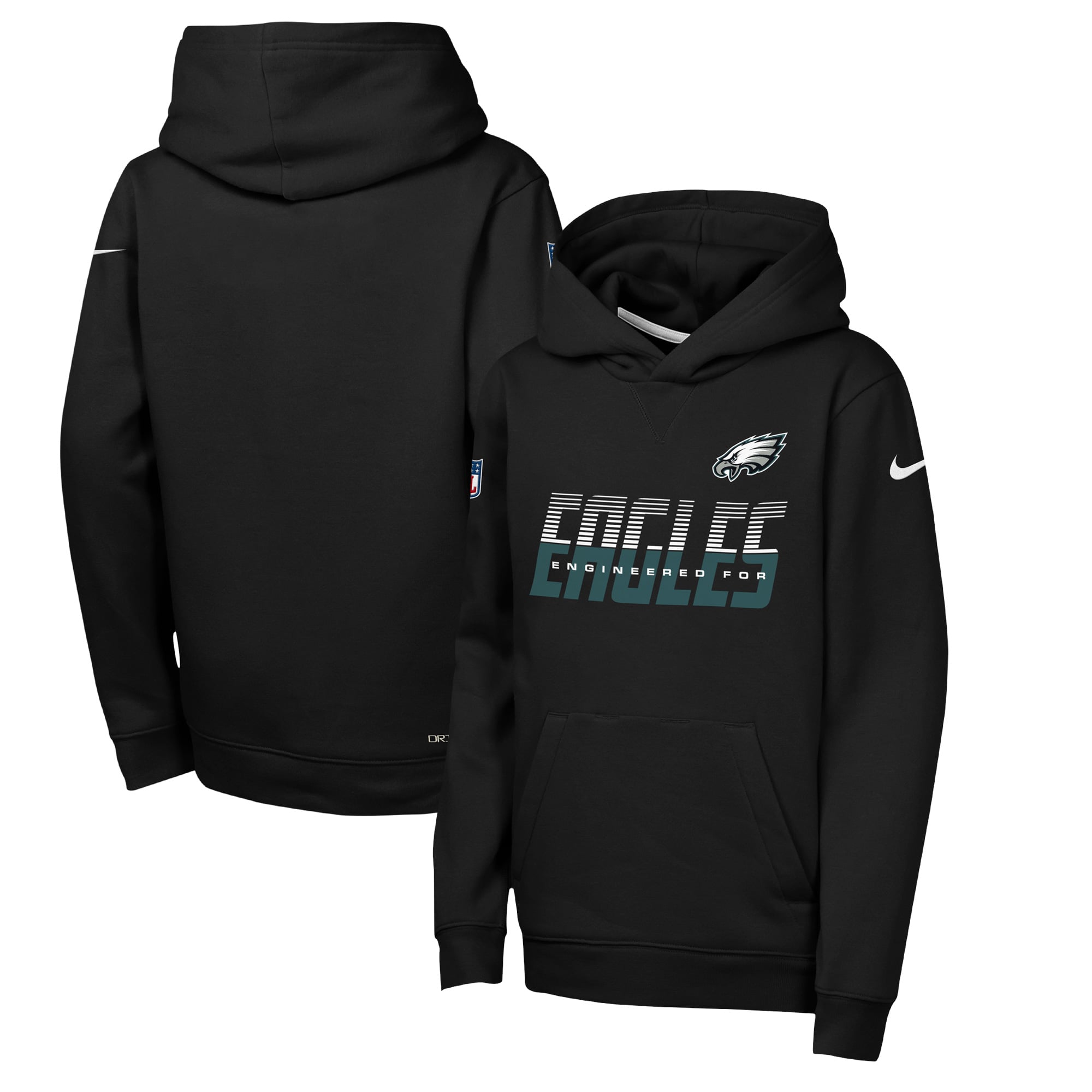 Youth Nike Black Philadelphia Eagles Sideline Dri-FIT Hoodie