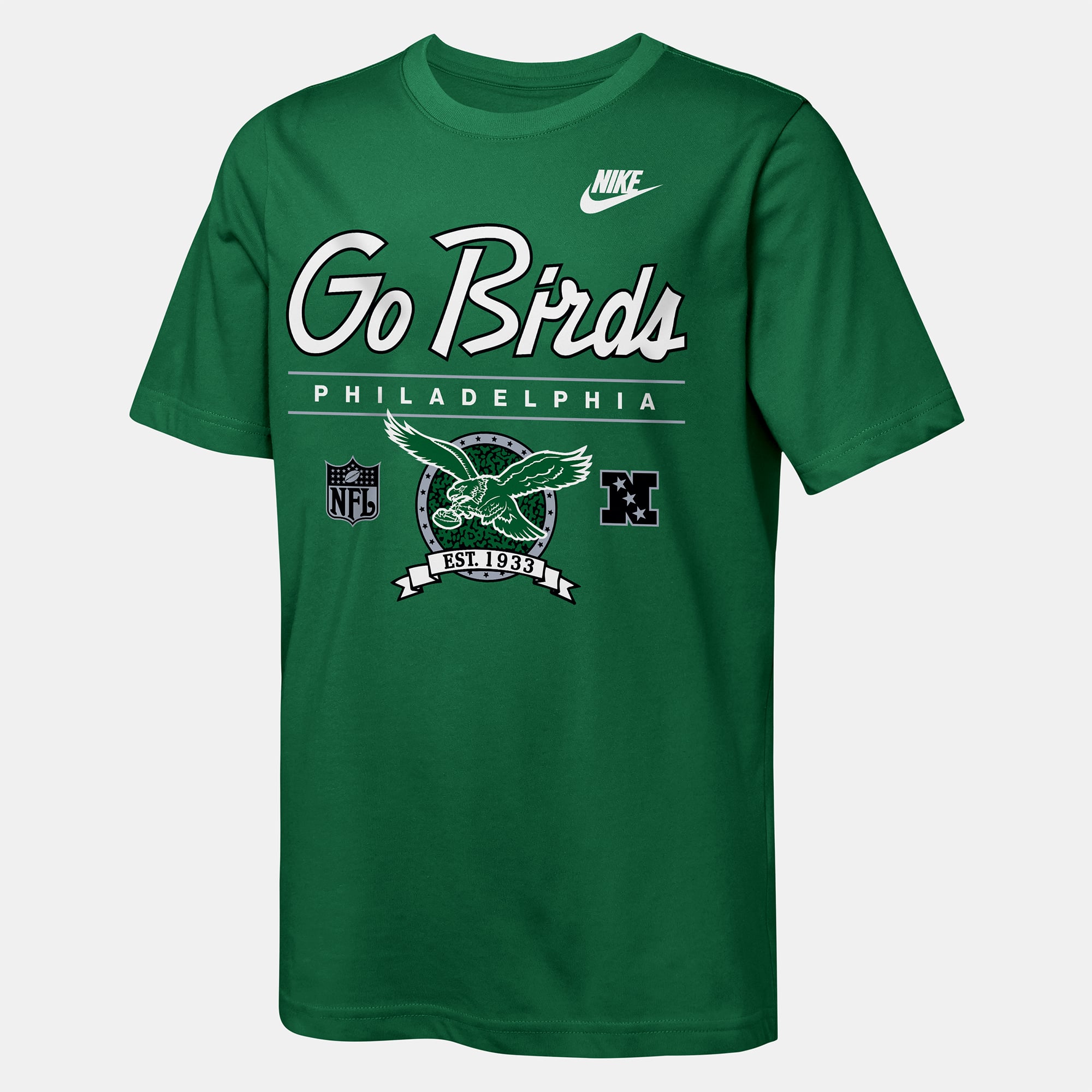 T-shirt Nike Kelly Green Philadelphia Eagles Hometown Rewind Slub Dri-FIT pour enfant
