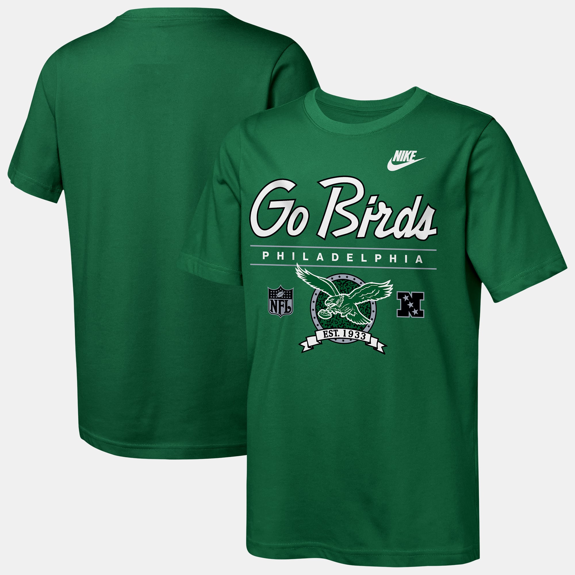 T-shirt Nike Kelly Green Philadelphia Eagles Hometown Rewind Slub Dri-FIT pour enfant