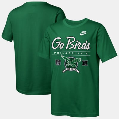  Philadelphia Eagles Nike Youth Hometown Rewind Slub Dri-FIT T-Shirt - Kelly Green