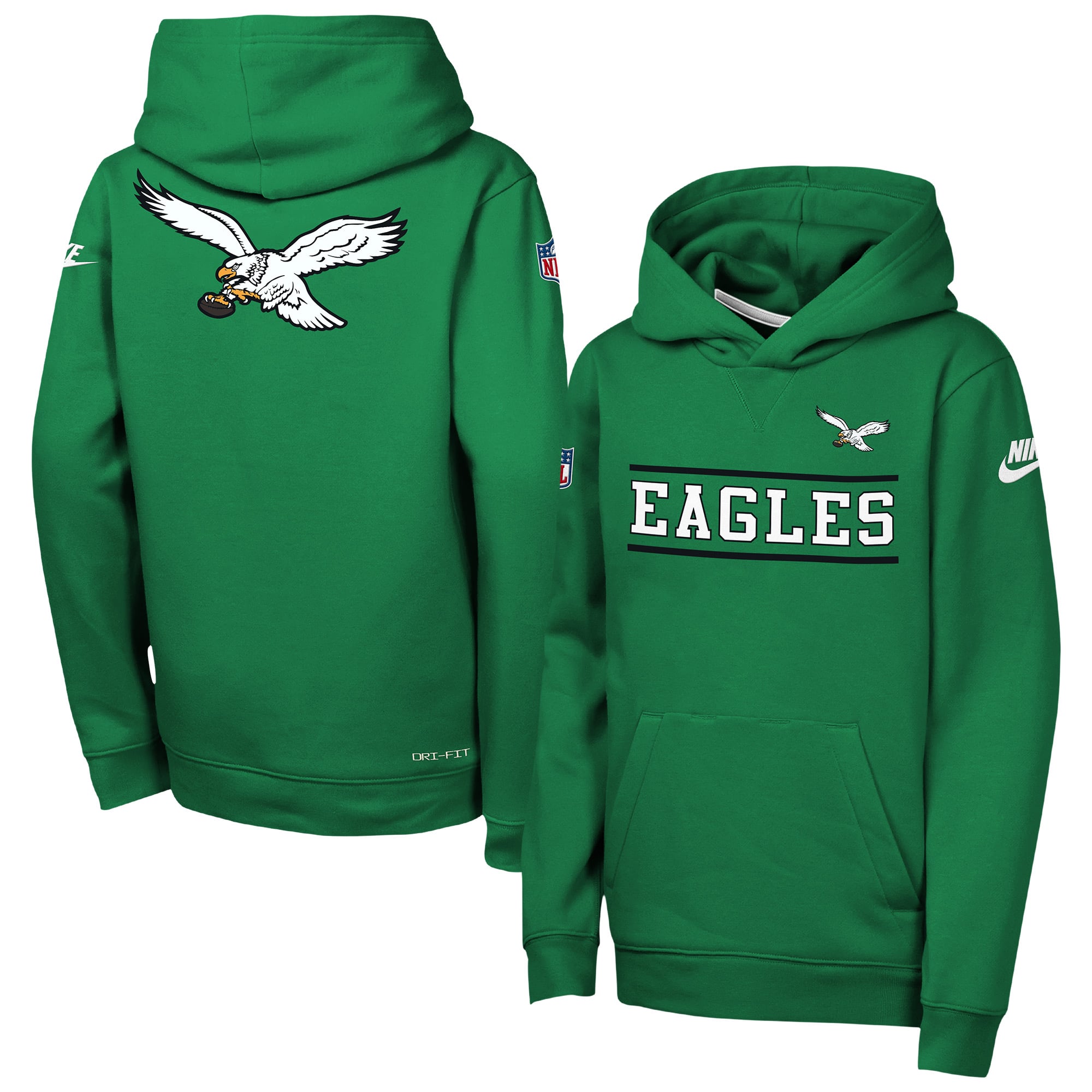 Youth Nike Kelly Green Philadelphia Eagles Sideline Alternate Pack Heavyweight Fleece Hoodie