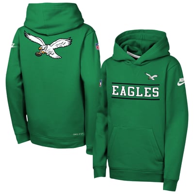  Philadelphia Eagles Nike Youth Sideline Alternate Pack Heavyweight Fleece Hoodie - Kelly Green