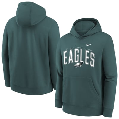 Philadelphia Eagles Nike Youth Logo Arch Fleece Hoodie - Midnight Green
