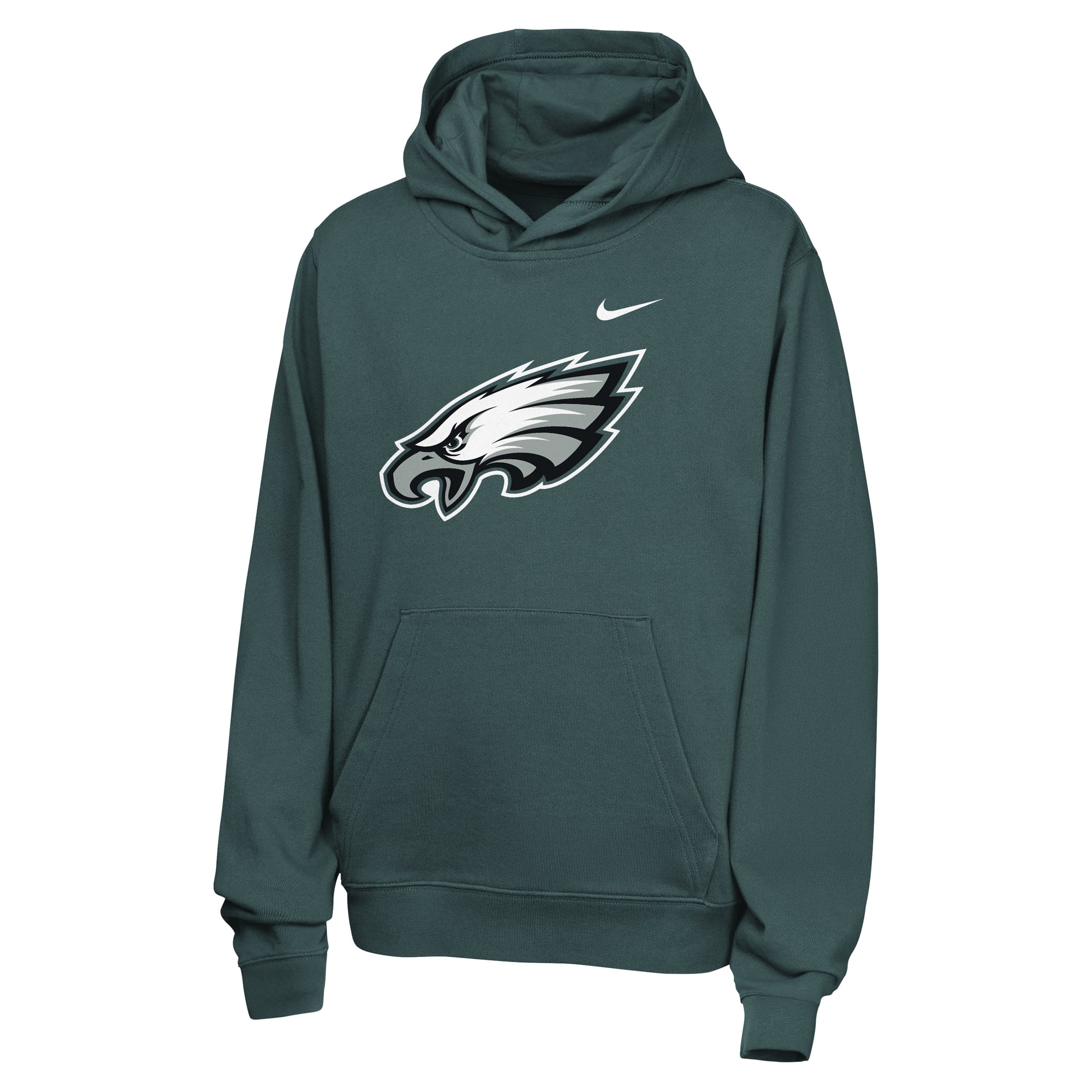 Youth Nike  Midnight Green Philadelphia Eagles Primary Logo Club Fleece Hoodie