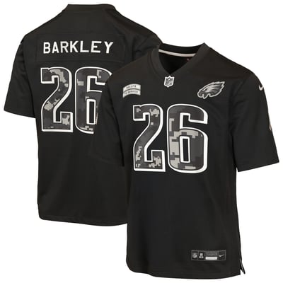 Saquon Barkley Philadelphia Eagles Nike Youth 2026 Salute to Service Game Jersey  - Black