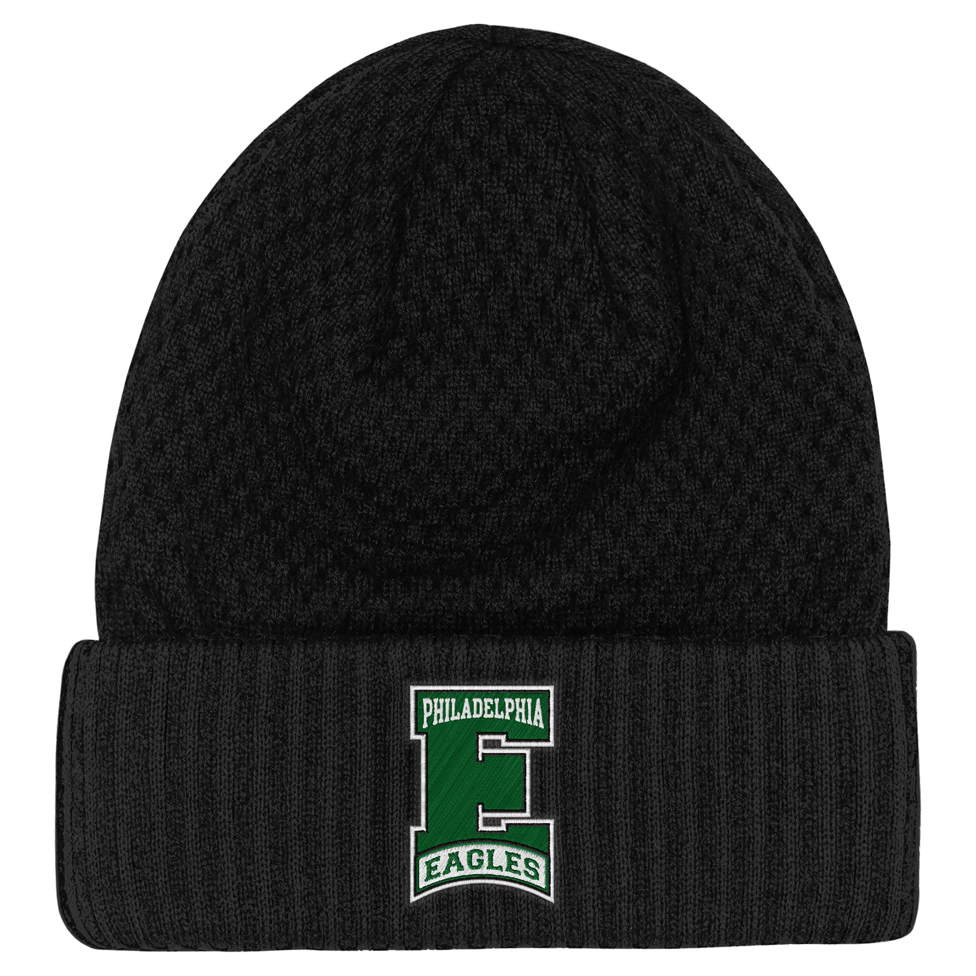 Youth Outerstuff Black Philadelphia Eagles Heat Check Cuffed Knit Hat