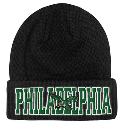 Philadelphia Eagles Outerstuff Youth Heat Check Cuffed Knit Hat - Black