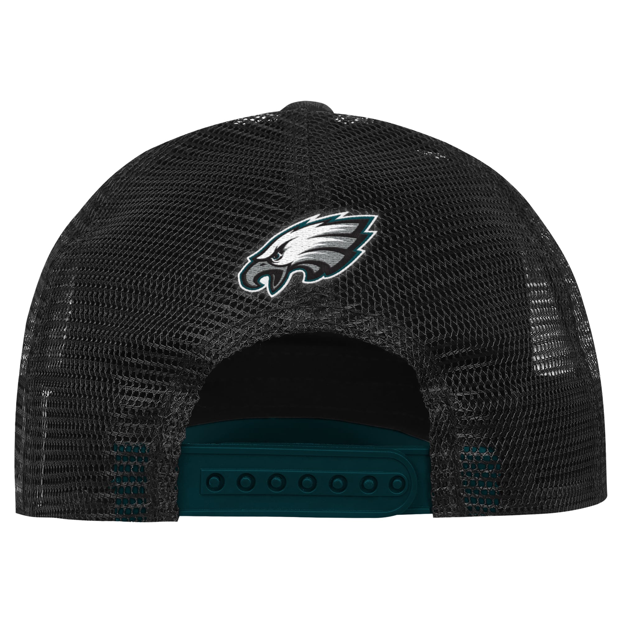 Youth Outerstuff Black/Midnight Green Philadelphia Eagles Handoff Foam Adjustable Trucker Hat