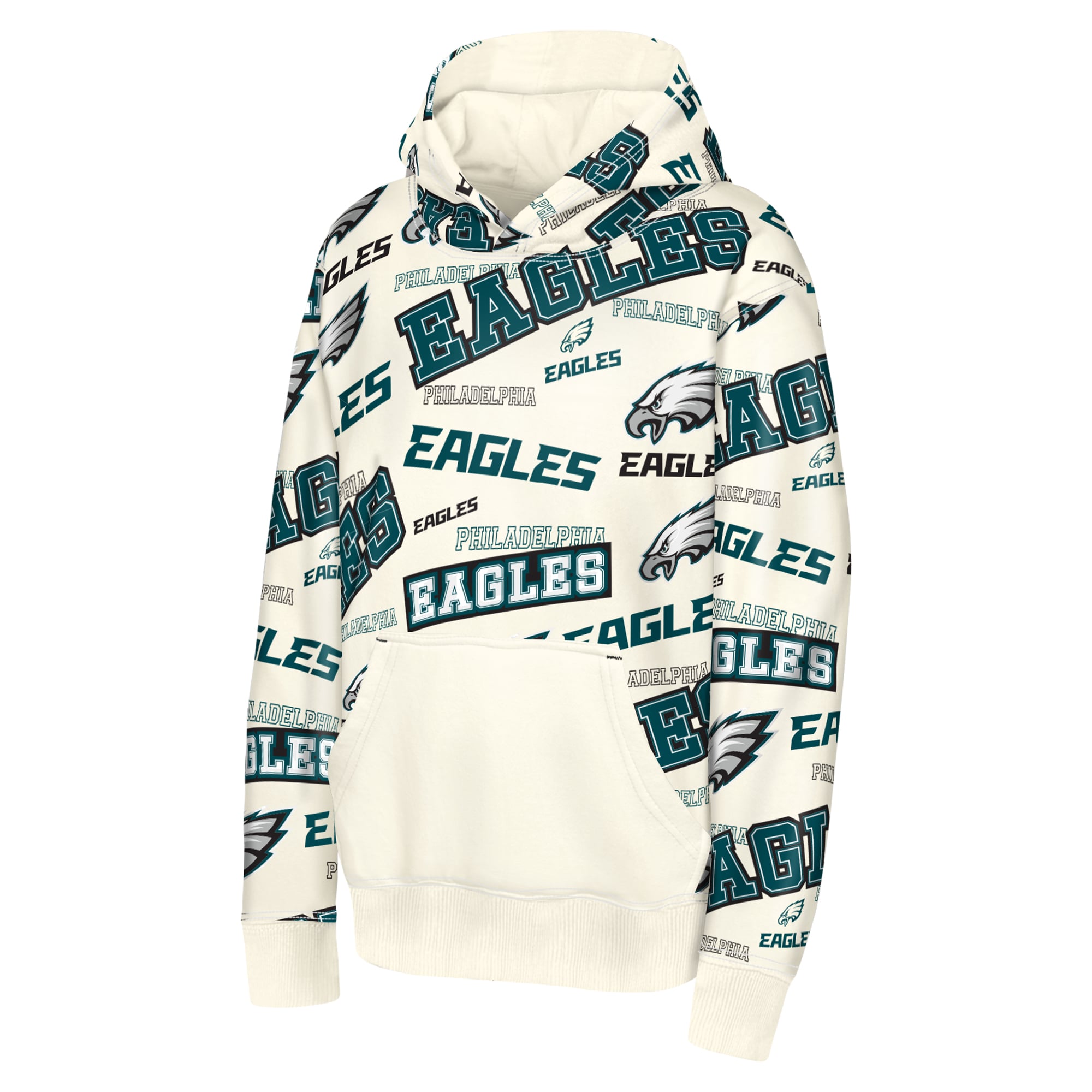 Youth Outerstuff Cream Philadelphia Eagles Shake & Bake Hoodie