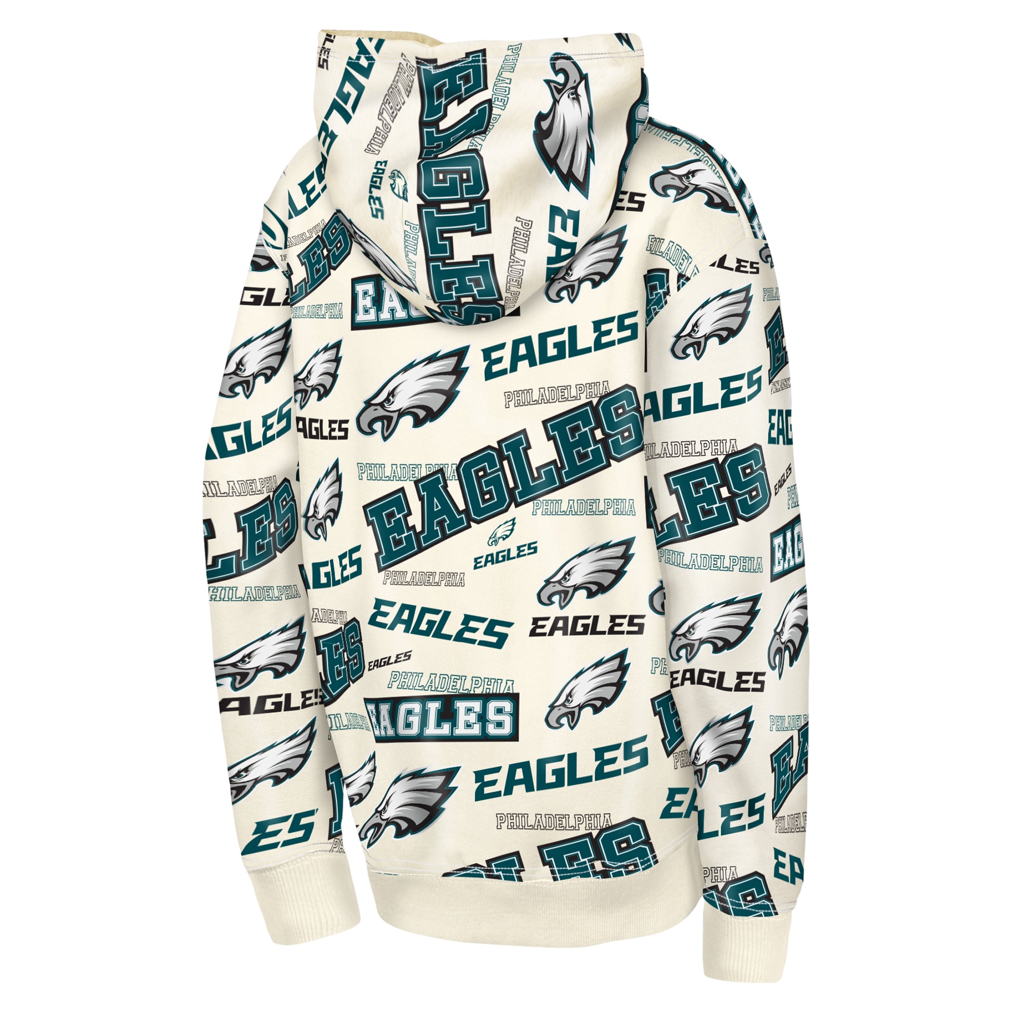 Youth Outerstuff Cream Philadelphia Eagles Shake & Bake Hoodie