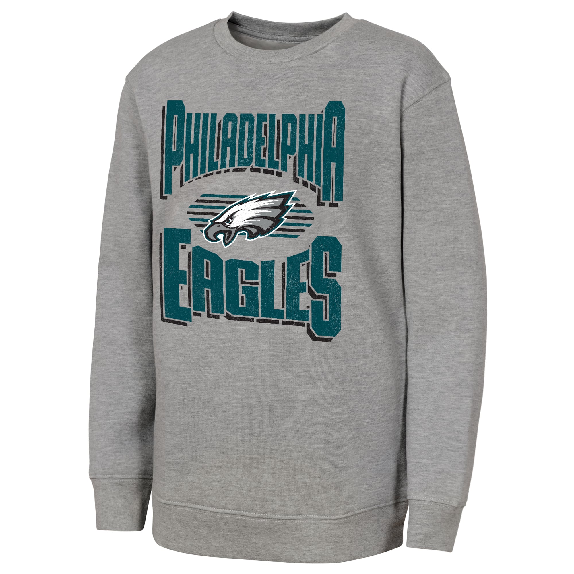 Sweat-shirt gris Jet Stream des Eagles de Philadelphie pour jeunes la marque Outerstuff