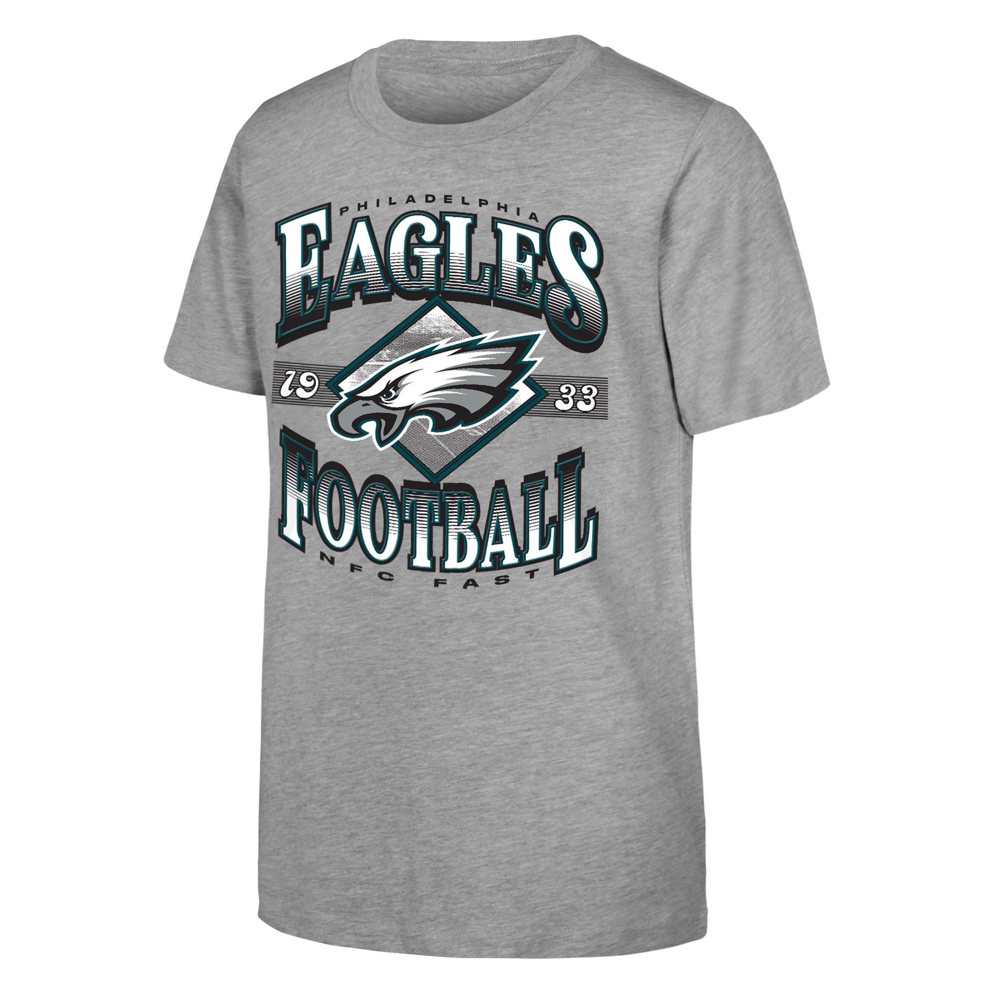 Youth Outerstuff  Heather Gray Philadelphia Eagles NFL Of Days Past T-Shirt