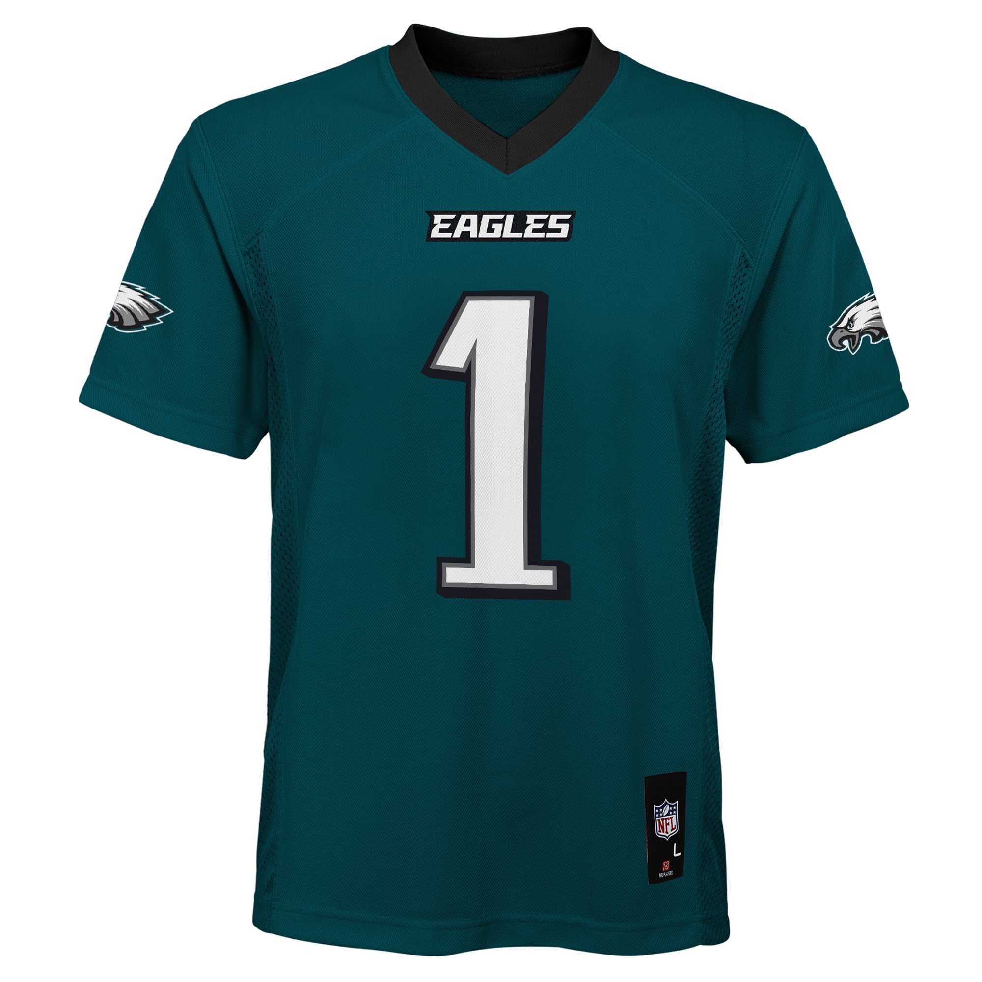 Youth Outerstuff Jalen Hurts Midnight Green Philadelphia Eagles Team Replica Jersey