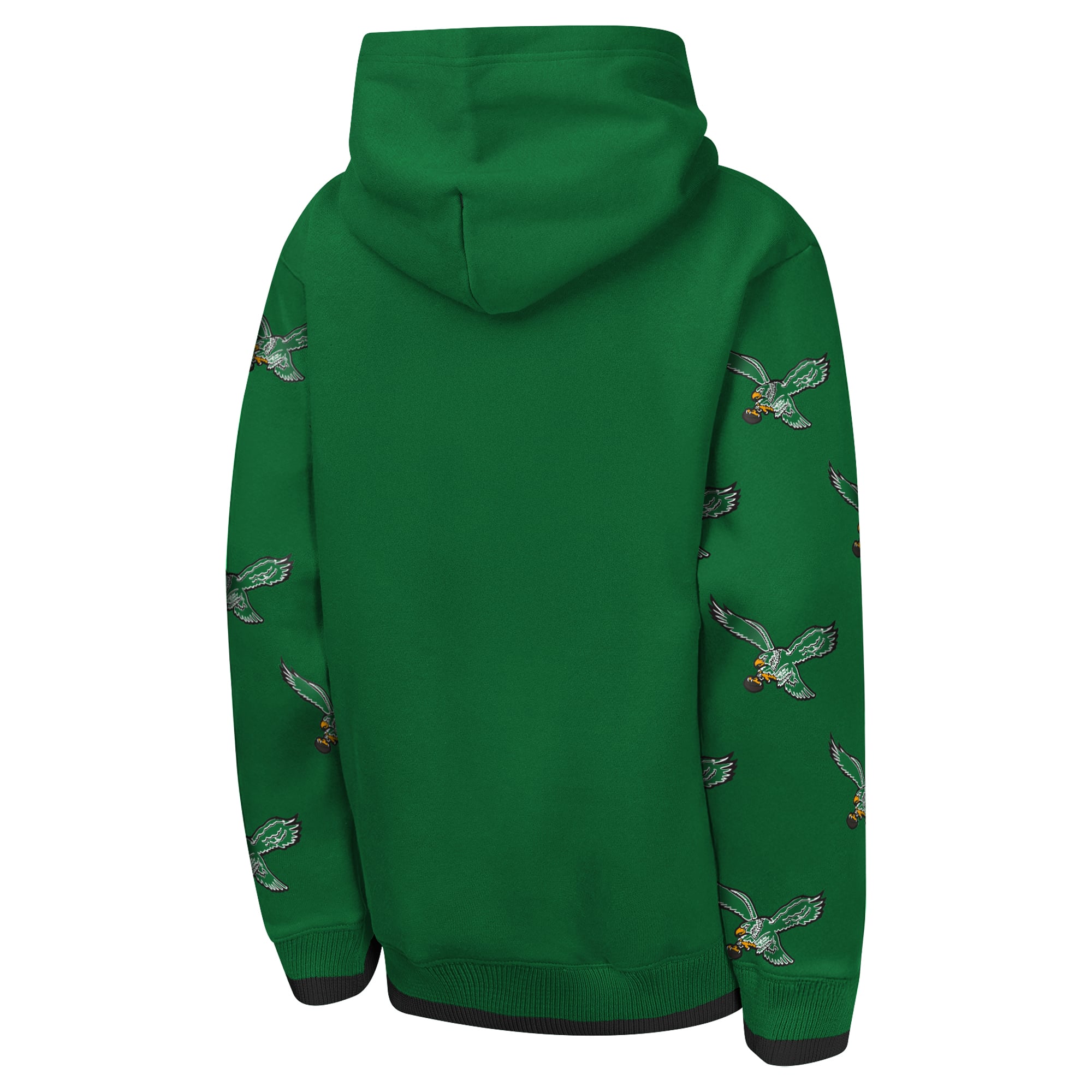 Sweat à capuche en chenille vert Kelly des Eagles de Philadelphie, modèle rétro Draft Day, pour jeunes la marque Outerstuff.