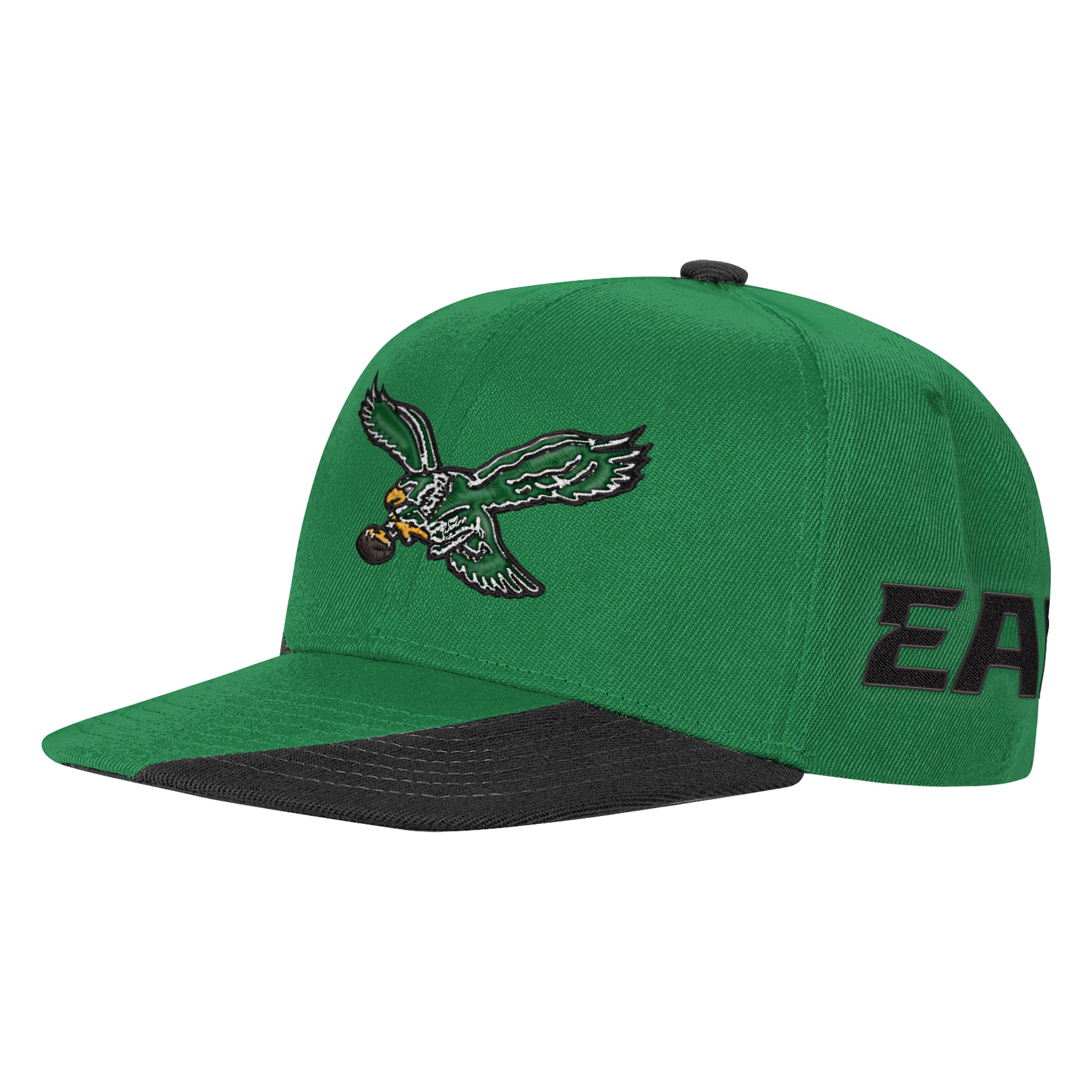 Casquette rétro snapback Youth Outerstuff vert Kelly/noir Philadelphia Eagles Side Swipe