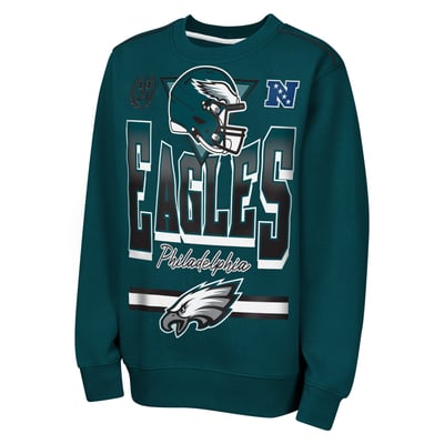 Philadelphia Eagles Outerstuff Youth Run & Gun Fleece Sweatshirt - Midnight Green
