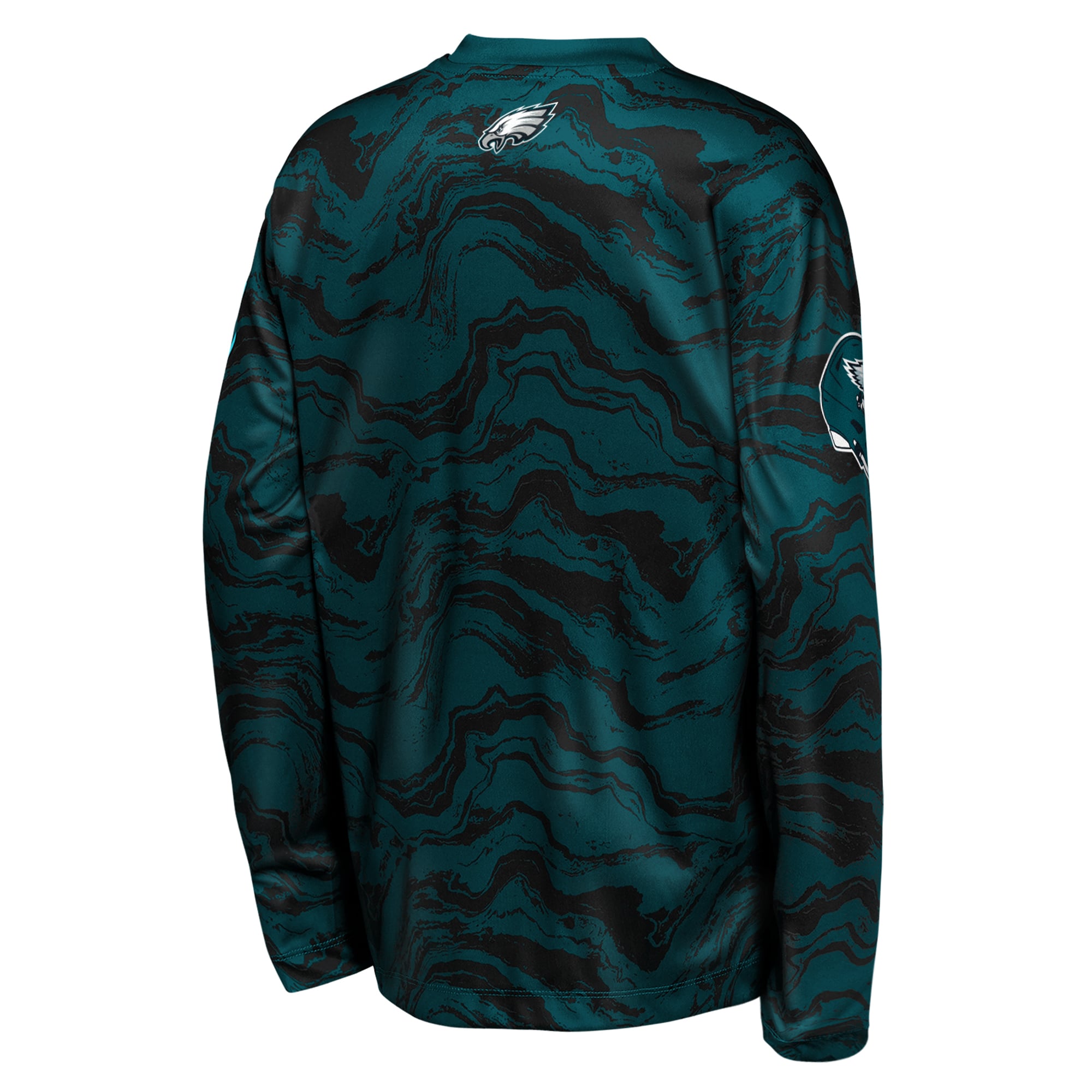 Youth Outerstuff Midnight Green Philadelphia Eagles Tailgate Performance Long Sleeve T-Shirt