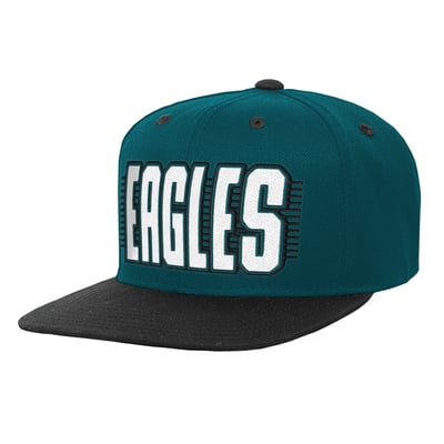 Philadelphia Eagles Outerstuff Youth Snapback Hat - Midnight Green/Black