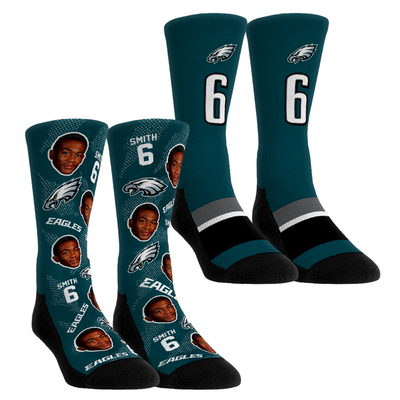 DeVonta Smith Philadelphia Eagles Rock Em Youth Player Football Guy Two-Pack Crew Sock Set