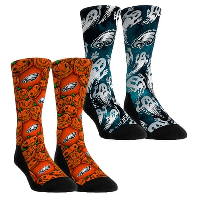  Philadelphia Eagles Rock Em Youth Halloween Crew Socks 2-Pack Set - Orange